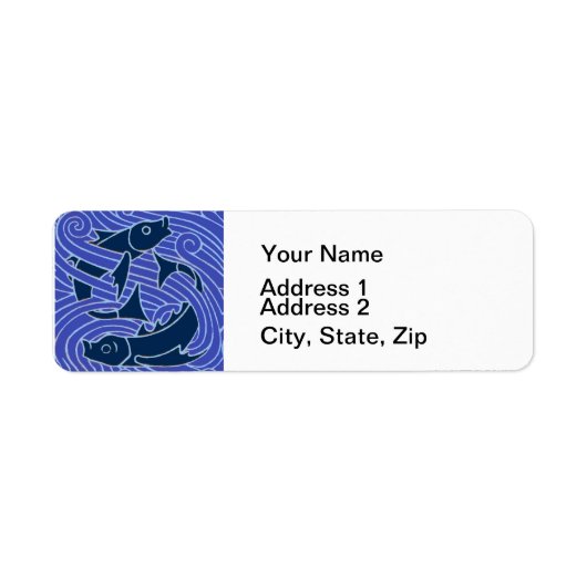 フィッシュはっきりしたスイミング海ブルー魚釣り ラベル (正面)