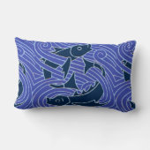 フィッシュはっきりしたスイミング海ブルー魚釣り ランバークッション (裏面)