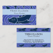 フィッシュはっきりしたスイミング海ブルー魚釣り 名刺 (正面/裏面)