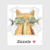 フィッシュアイズの子猫の猫パロディ シール (シート)