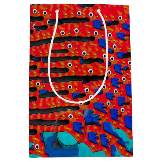 フィッシュアイ抽象芸術 ミディアムペーパーバッグ (正面)