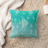 フィッシュアクアマリン海ターコイズ沿岸 クッション (ブランケット)