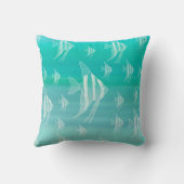 フィッシュアクアマリン海ターコイズ沿岸 クッション (裏面)