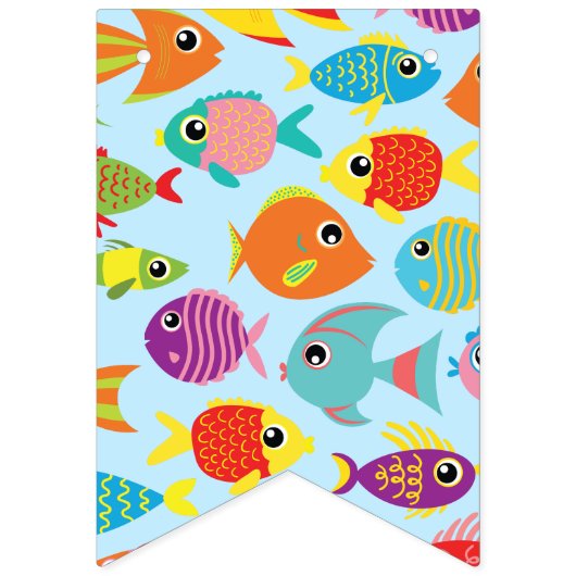 フィッシュアクアリウムハッピーバースデーバンティングバナー バンティングフラッグ (第1の旗)