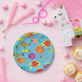 フィッシュアクアリウム1歳プレート ペーパープレート (パーティー)