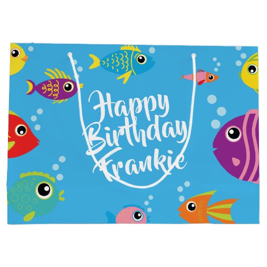 フィッシュアクアリウム1歳抱き枕 ラージペーパーバッグ (裏面)