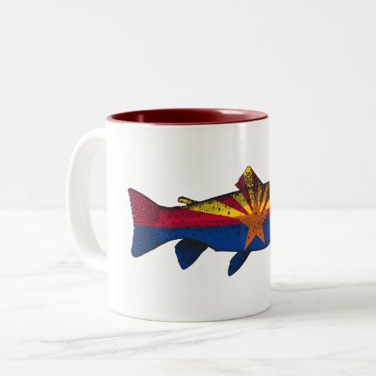 フィッシュアリゾナ州旗マス ツートーンマグカップ (正面左)