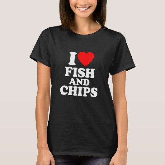 フィッシュアンドチップスの愛ハート Tシャツ (正面)