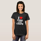 フィッシュアンドチップスの愛ハート Tシャツ (正面フル)