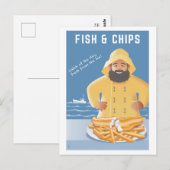 フィッシュアンドチップスの絵葉書 ポストカード (正面/裏面)