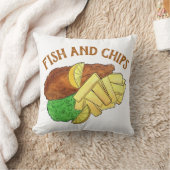 フィッシュアンドチップスピーズブリティッシュパブレストランフード クッション (ブランケット)