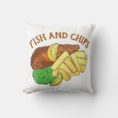 フィッシュアンドチップスピーズブリティッシュパブレストランフード クッション (正面)