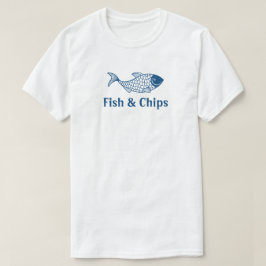 フィッシュアンドチップスレストラン制服スタッフシャツ Tシャツ