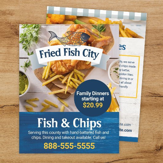 フィッシュアンドチップス | シーフードレストラン | テンプレート チラシ