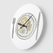 フィッシュアンドチップス ラージ壁時計 (傾斜)