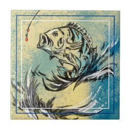 フィッシュアートデザインセラミックタイル タイル