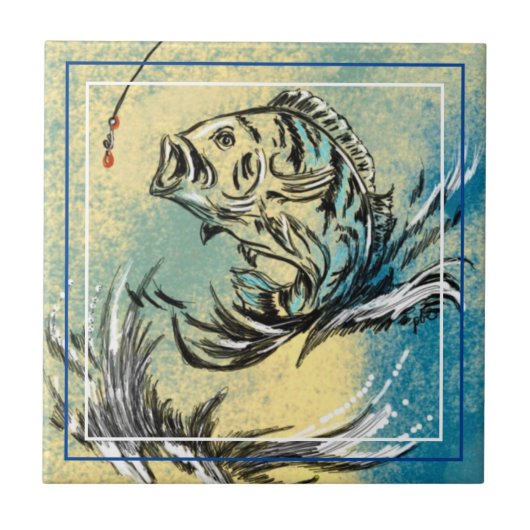 フィッシュアートデザインセラミックタイル タイル (正面)