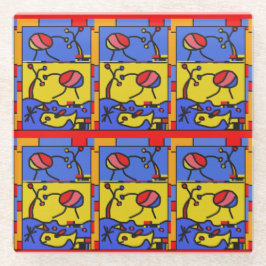 フィッシュアートモダン画像 ガラスコースター