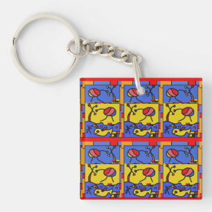 フィッシュアートモダン画像 キーホルダー