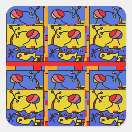 フィッシュアートモダン画像 スクエアシール (正面)