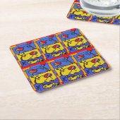 フィッシュアートモダン画像 スクエアペーパーコースター (アングル)