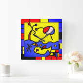 フィッシュアートモダン画像 スクエア壁時計 (ホーム)