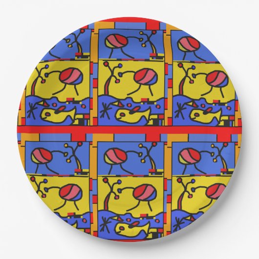 フィッシュアートモダン画像 ペーパープレート (正面)