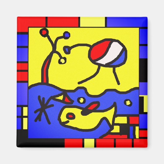 フィッシュアートモダン画像 マグネット (正面)