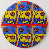 フィッシュアートモダン画像 缶バッジ (正面)