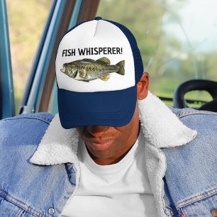 フィッシュウィスパーおもしろいラー魚釣りフィッシャーマンアングラー キャップ