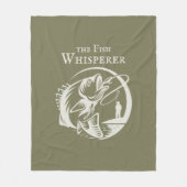 フィッシュウィスパーラアウトドアスポーツ魚釣り フリースブランケット (正面)