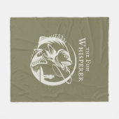 フィッシュウィスパーラアウトドアスポーツ魚釣り フリースブランケット (正面(横))