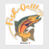 フィッシュオンレインボーマス魚釣り シール (シート)