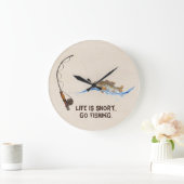 フィッシュオン魚釣りポール大時計 ラージ壁時計 (ホーム)