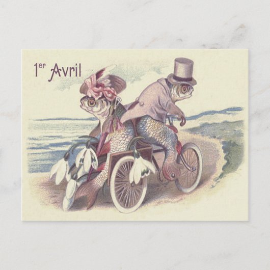 フィッシュカップル自転車シーリリー海 ポストカード (正面)