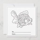 フィッシュカラーリングキッズカードハッピーバレンタインデー (裏面)