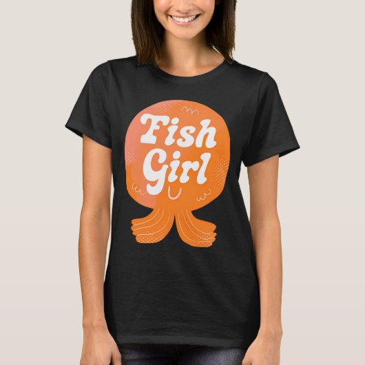 フィッシュガールバッジ Tシャツ (正面)
