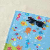 フィッシュキッズビーチ海海洋生物動物ブルーキッズ ビーチタオル (インサイチュ)