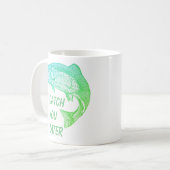 フィッシュキャッチ後の引用文漁師おもしろい コーヒーマグカップ (正面左)