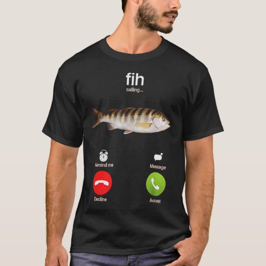 フィッシュコーリング ジョーク 釣り好き Tシャツ (正面)