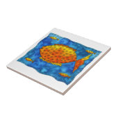 フィッシュシーライフウォーターカラーイラストレーション タイル (側面)