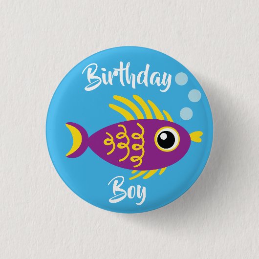 フィッシュシー海キッド誕生日水族館 缶バッジ (正面)