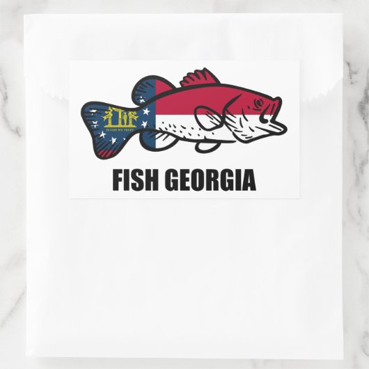 フィッシュジョージア 長方形シール (バッグ)