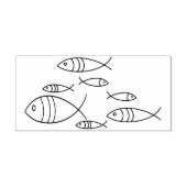 フィッシュスイミングラインアートイラストレーションスケッチ ラバースタンプ (インプリント)