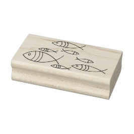 フィッシュスイミングラインアートイラストレーションスケッチ ラバースタンプ