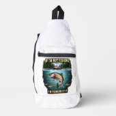 フィッシュスイミング威厳のある過去アセーレ魚釣りボート スリングバッグ (正面)