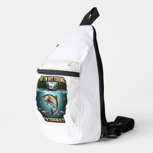 フィッシュスイミング威厳のある過去アセーレ魚釣りボート スリングバッグ (右コーナー)