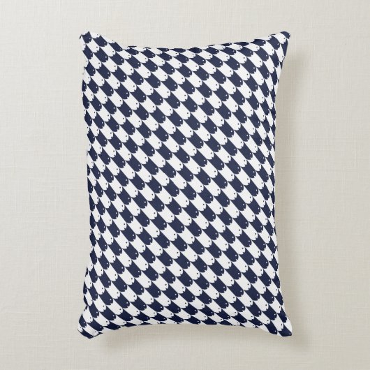フィッシュスクー千鳥格子のルネイビーホワイトアクセント枕 アクセントクッション (正面(垂直))