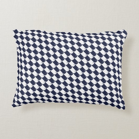 フィッシュスクー千鳥格子のルネイビーホワイトアクセント枕 アクセントクッション (裏面)