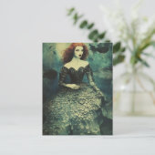 フィッシュスケールドレスファッション女性 ポストカード (スタンド正面)